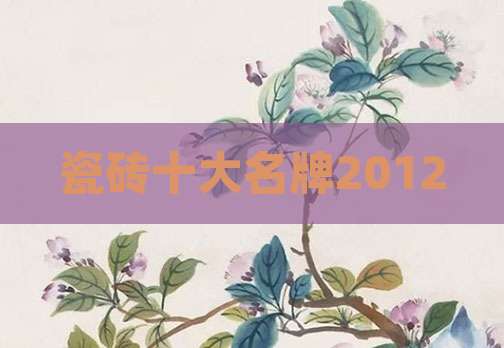 瓷砖十大名牌2012