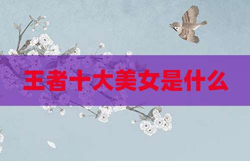 王者十大美女是什么