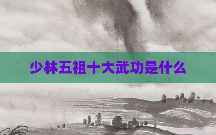 少林五祖十大武功是什么