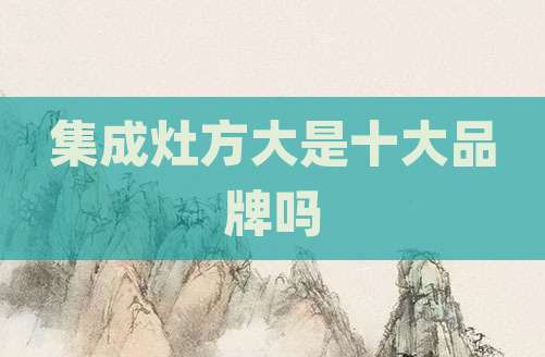 集成灶方大是十大品牌吗