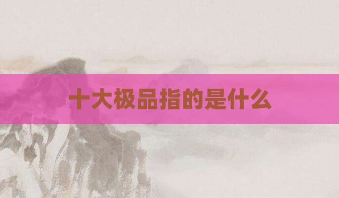 十大极品指的是什么
