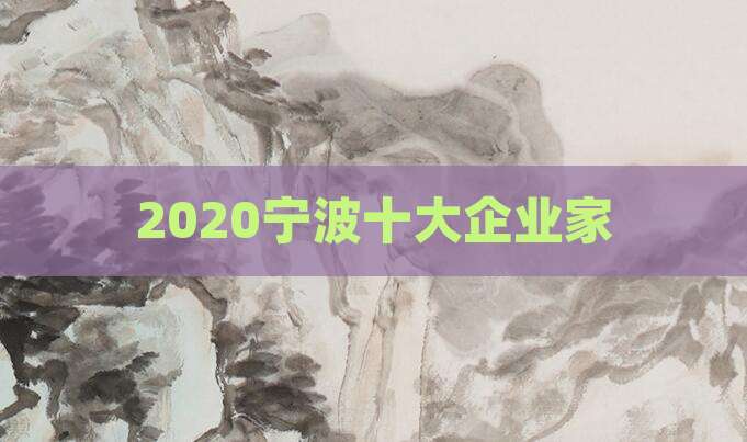 2020宁波十大企业家