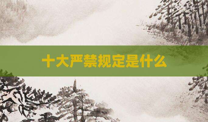 十大严禁规定是什么