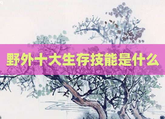 野外十大生存技能是什么