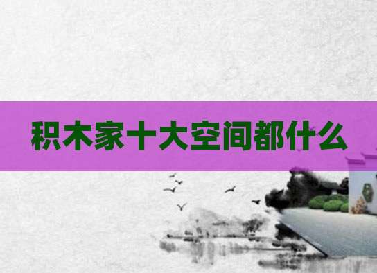 积木家十大空间都什么