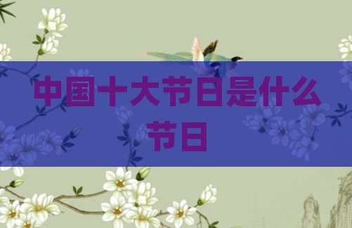 中国十大节日是什么节日