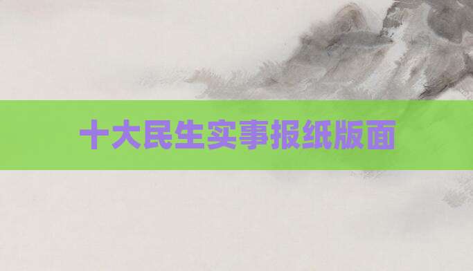 十大民生实事报纸版面