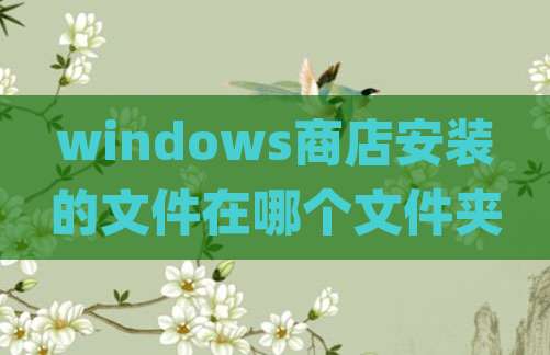 windows商店安装的文件在哪个文件夹