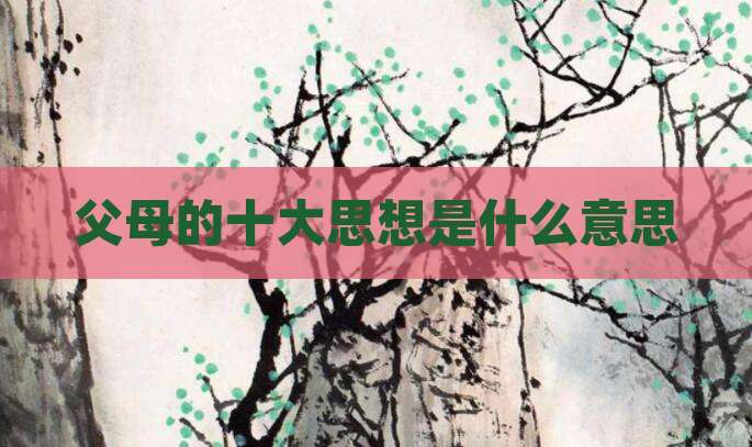 父母的十大思想是什么意思