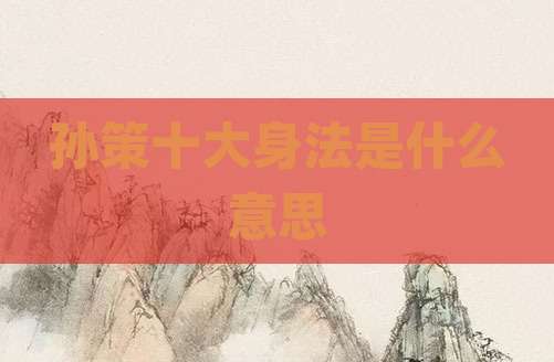 孙策十大身法是什么意思