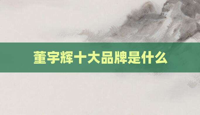 董宇辉十大品牌是什么