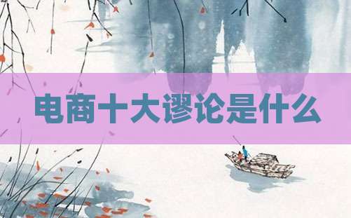 电商十大谬论是什么