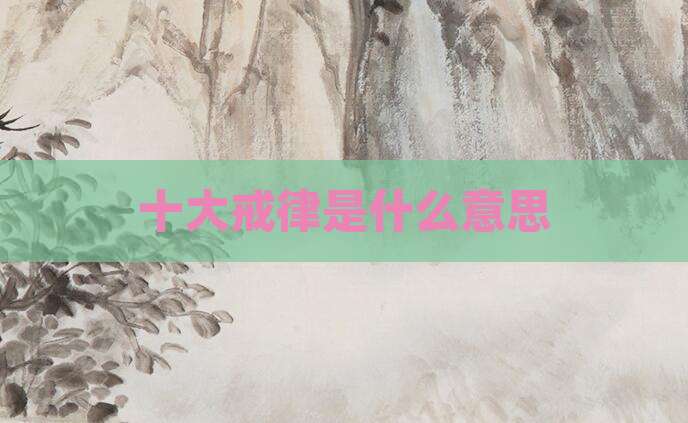 十大戒律是什么意思