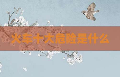 火车十大危险是什么