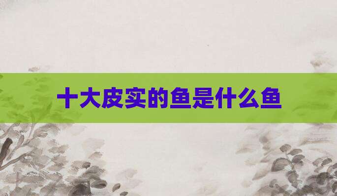 十大皮实的鱼是什么鱼