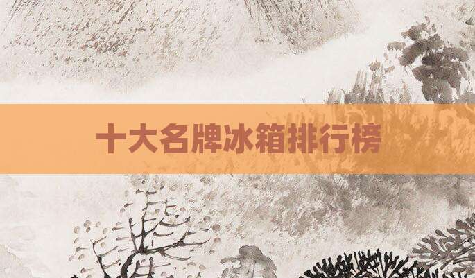十大名牌冰箱排行榜