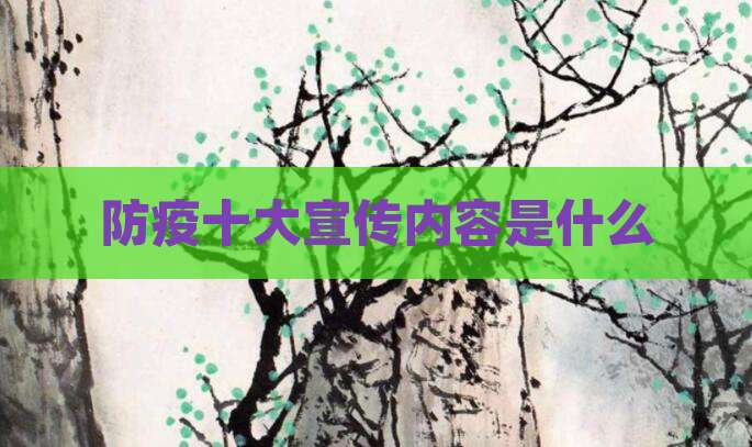 防疫十大宣传内容是什么