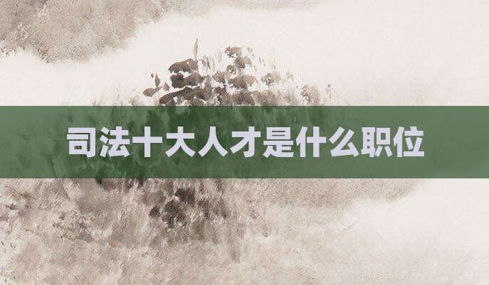 司法十大人才是什么职位