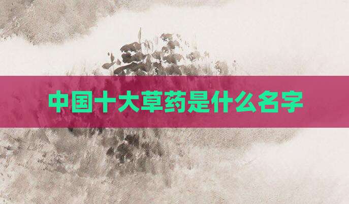 中国十大草药是什么名字