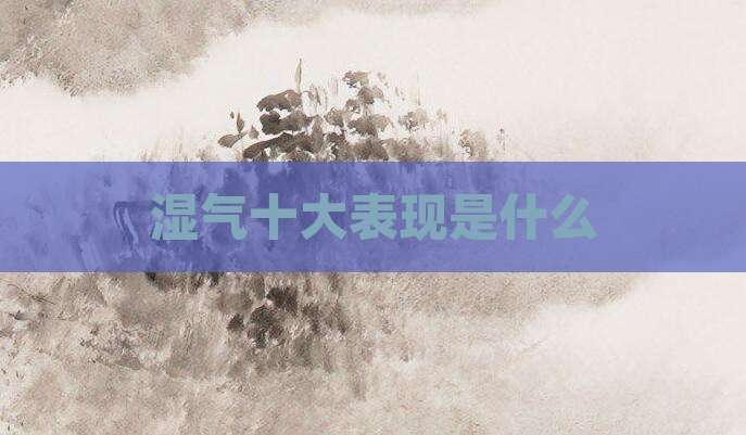 湿气十大表现是什么