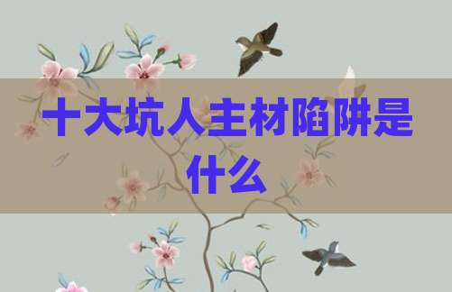 十大坑人主材陷阱是什么