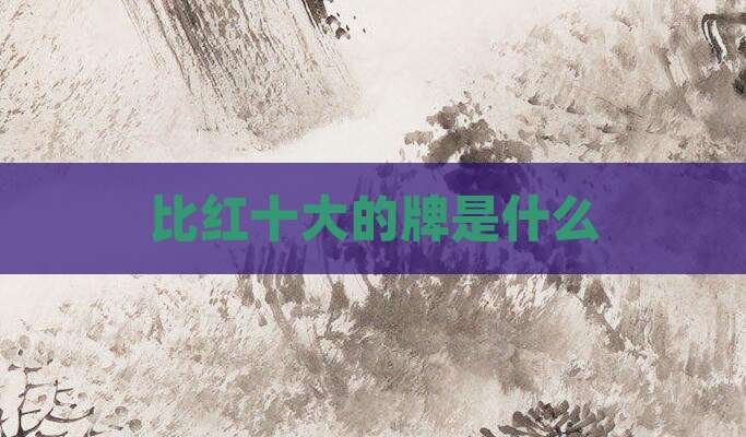 比红十大的牌是什么