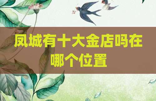 凤城有十大金店吗在哪个位置
