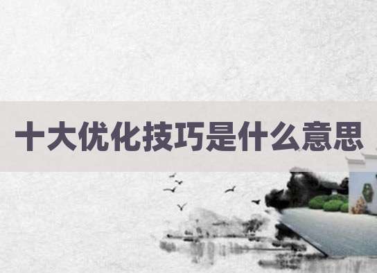 十大优化技巧是什么意思