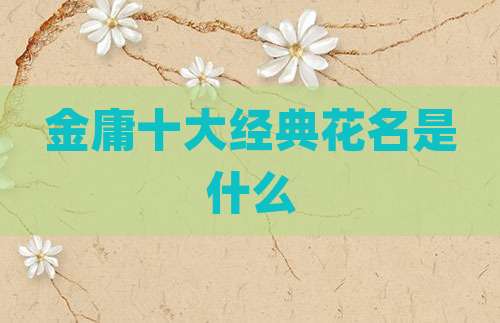 金庸十大经典花名是什么