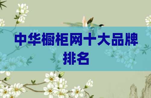 中华橱柜网十大品牌排名