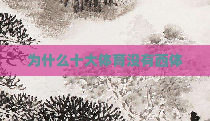 为什么十大体育没有西体