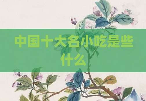 中国十大名小吃是些什么