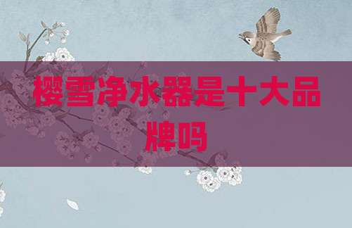 樱雪净水器是十大品牌吗