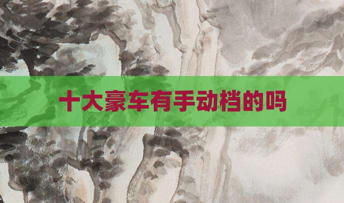 十大豪车有手动档的吗