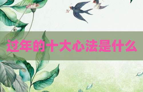 过年的十大心法是什么