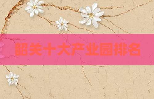 韶关十大产业园排名