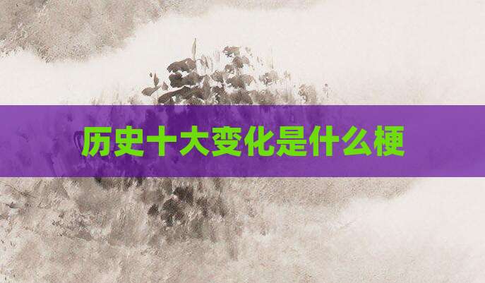 历史十大变化是什么梗