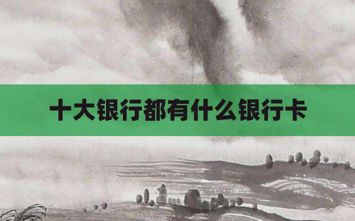 十大银行都有什么银行卡