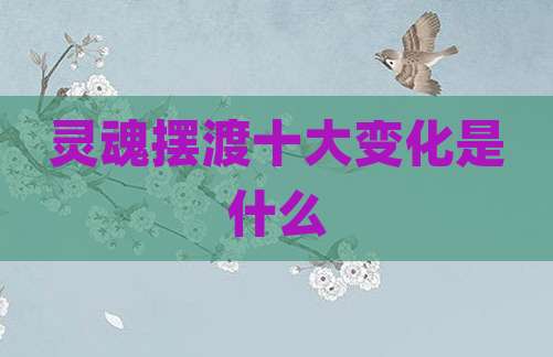 灵魂摆渡十大变化是什么