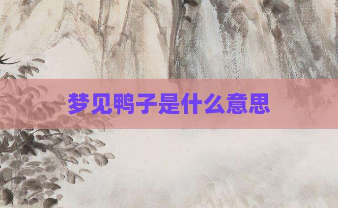 梦见鸭子是什么意思