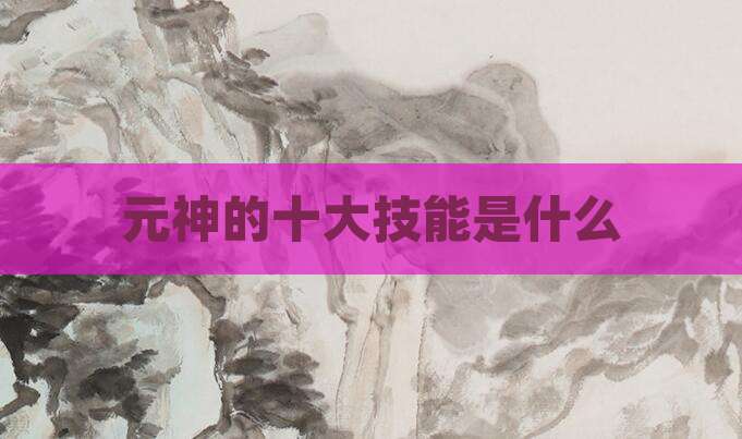 元神的十大技能是什么