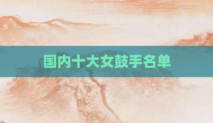 国内十大女鼓手名单