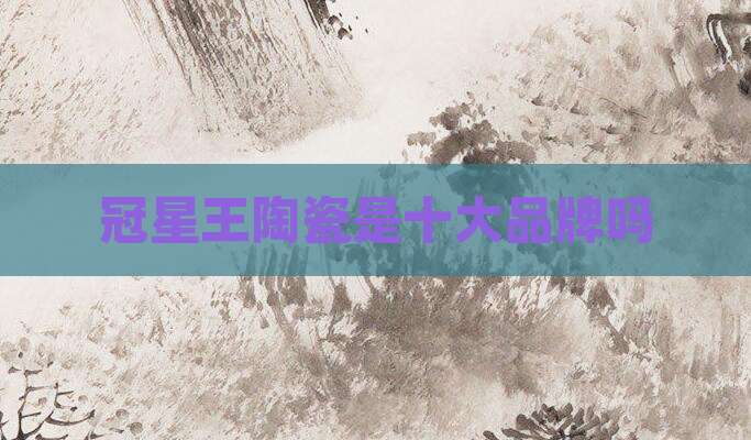 冠星王陶瓷是十大品牌吗