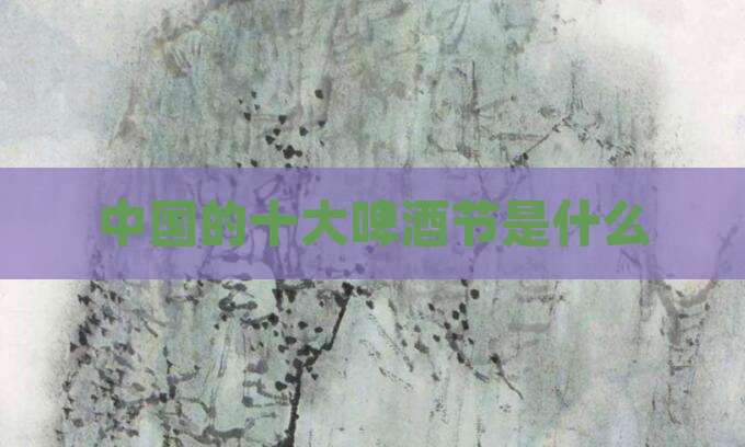 中国的十大啤酒节是什么