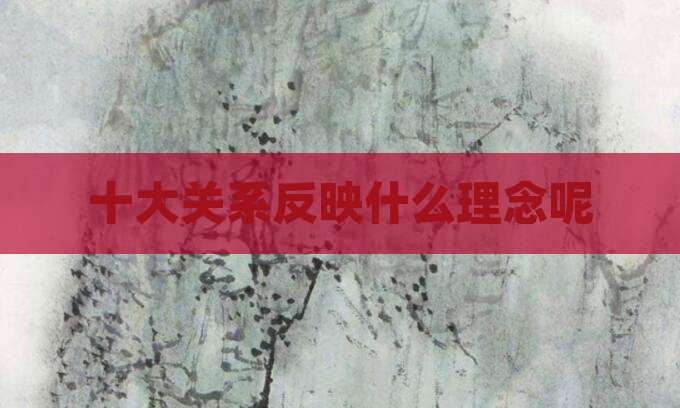 十大关系反映什么理念呢