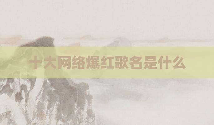 十大网络爆红歌名是什么