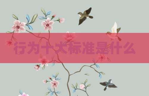 行为十大标准是什么
