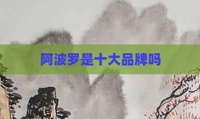 阿波罗是十大品牌吗