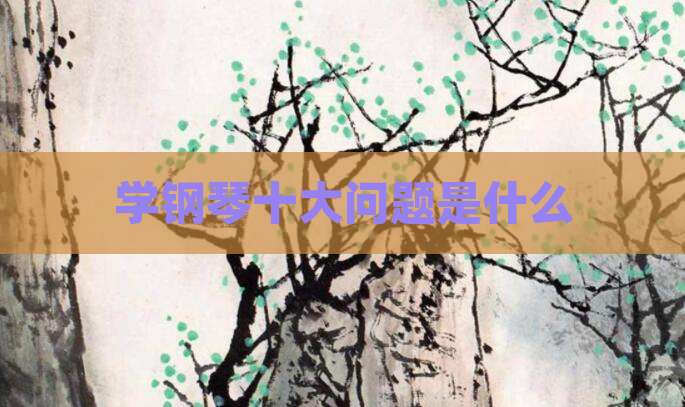学钢琴十大问题是什么