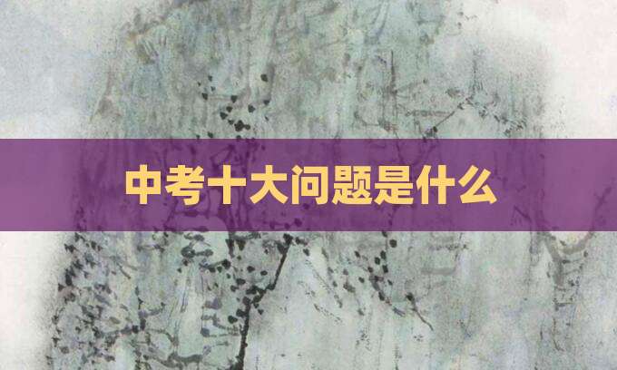 中考十大问题是什么